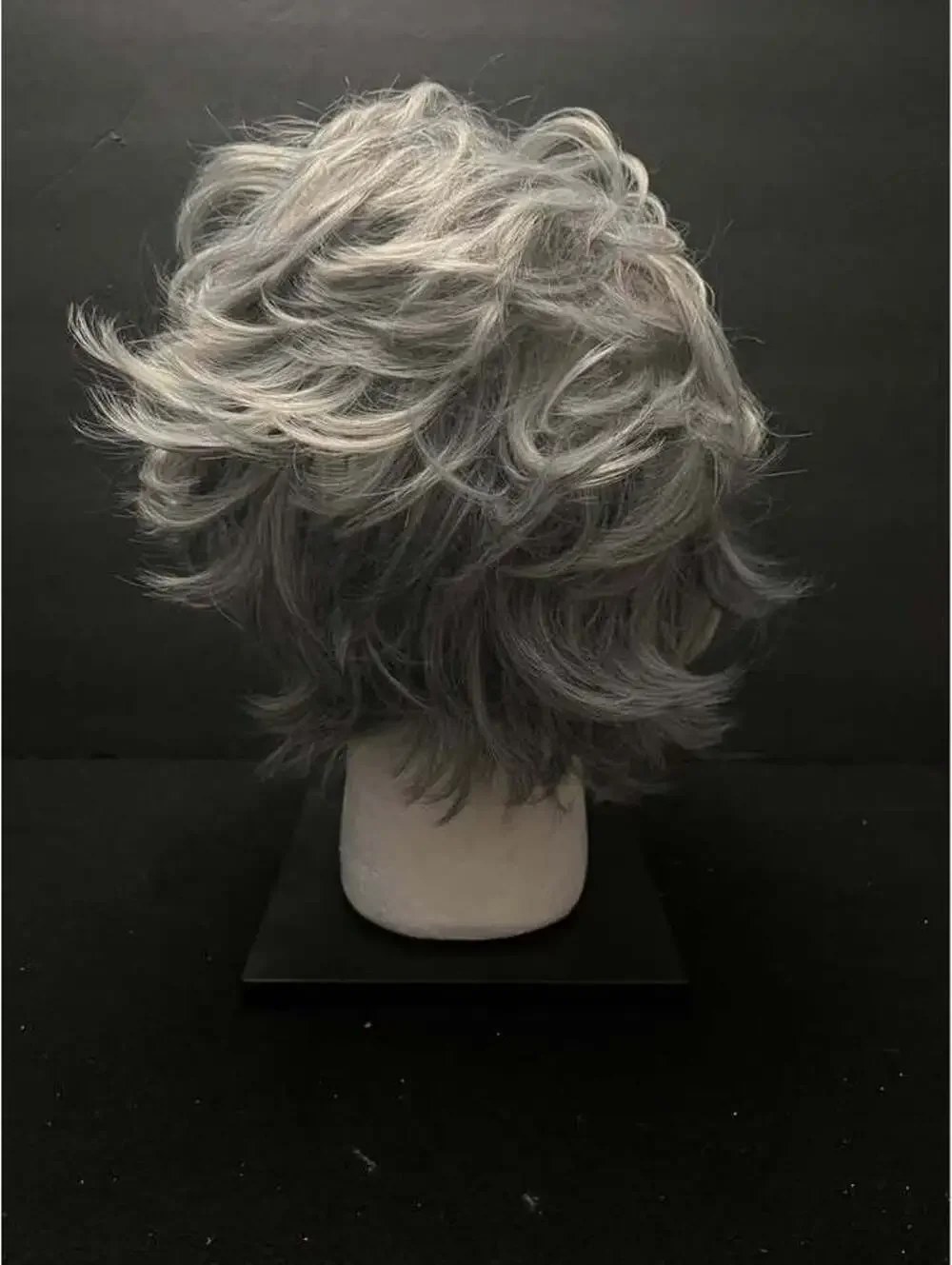 Short Silver Grey Layered Cosplay Wig